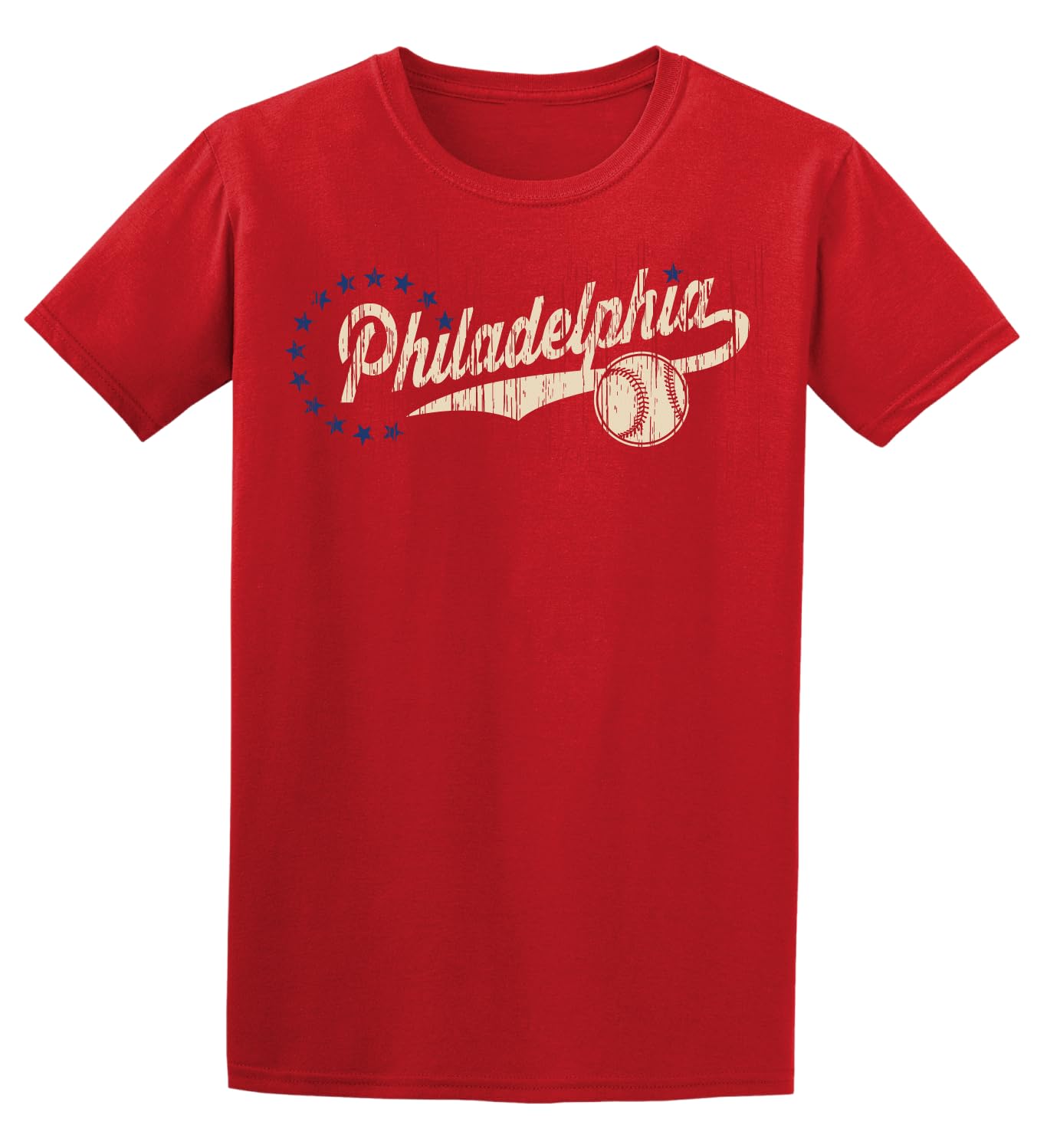 J2 Sport Philadelphia Baseball T-Shirt – Men & Women Short Sleeve Sport Shirt Red